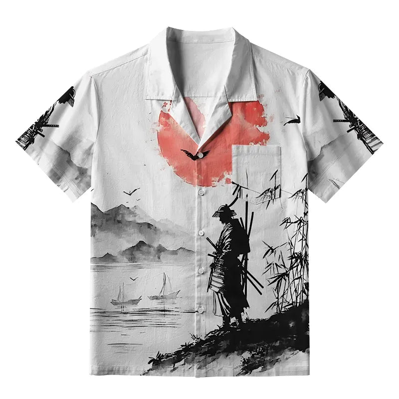 Vintage Kyoto lion aloha shirt gift idea