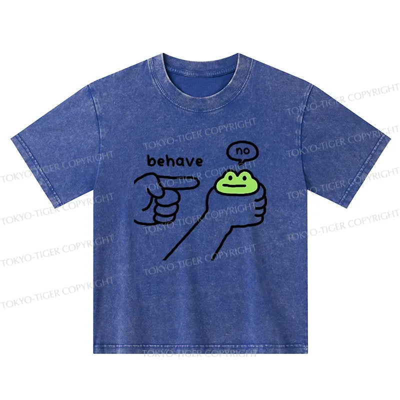 Kyoto-Lion Dishonest Frog Kids Washed T-Shirt