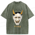Japanese Yokai Mask Washed T-Shirt