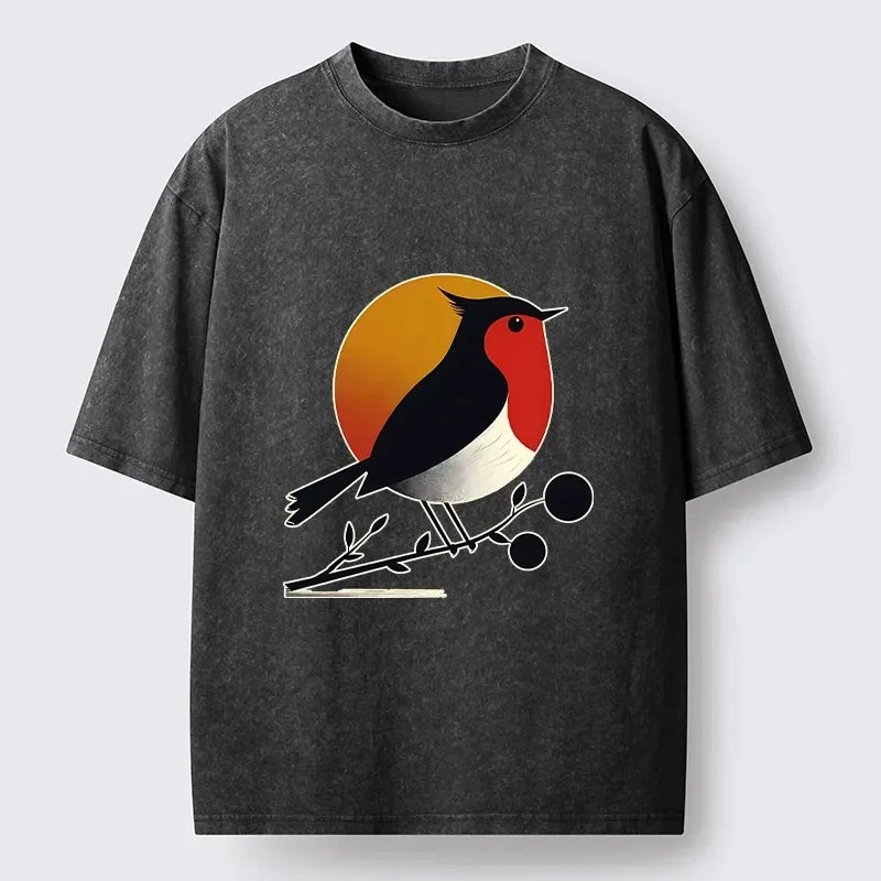 Kyoto-Lion Washed T-Shirt for Summer