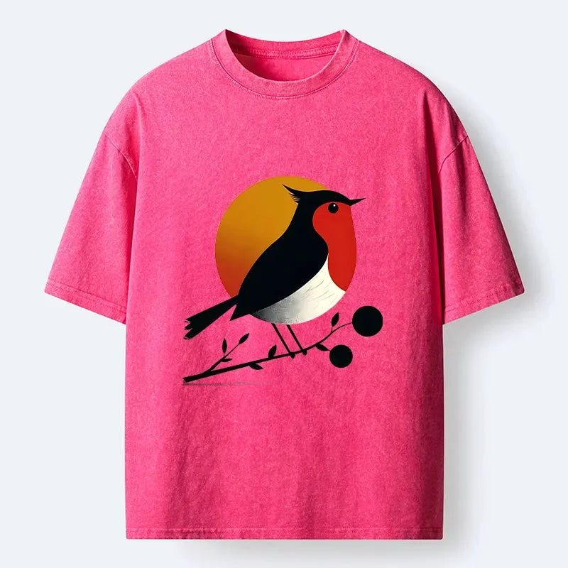 Kyoto-Lion Robin Sunset Rest Washed T-Shirt