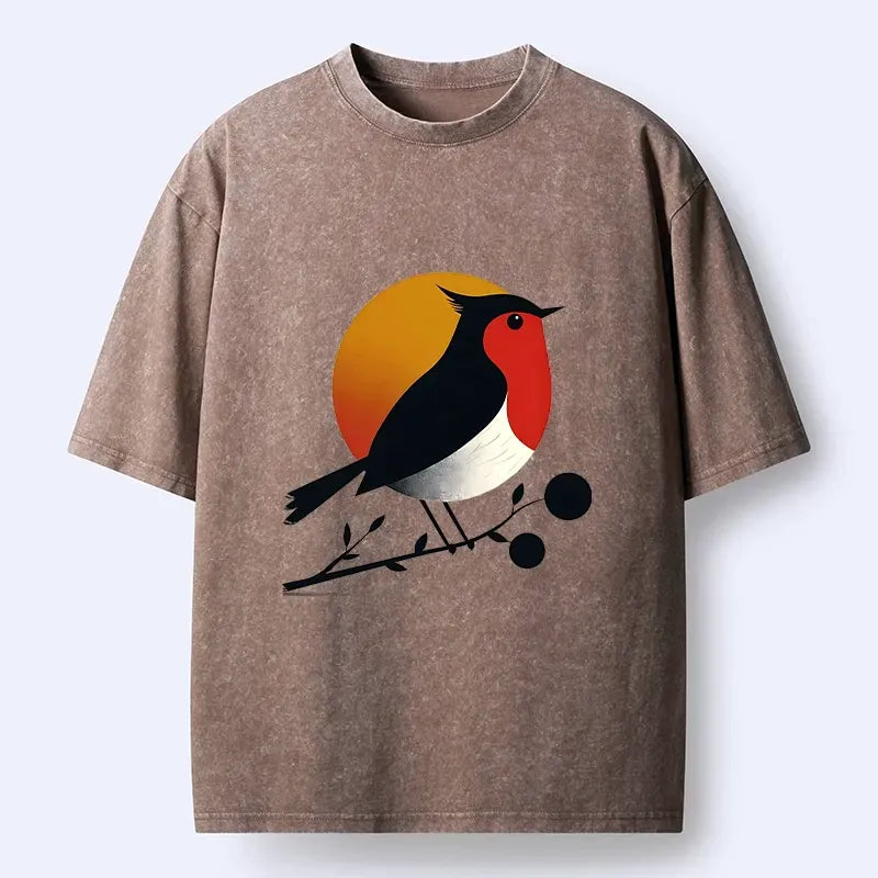 Kyoto-Lion Robin Sunset Rest Washed T-Shirt