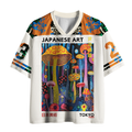 Vintage Ukiyo-e Mesh Jersey for Cosplay