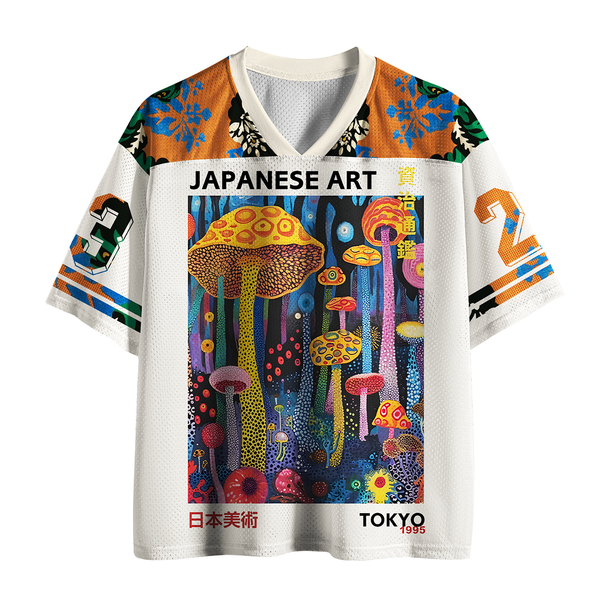 Vintage Ukiyo-e Mesh Jersey for Cosplay