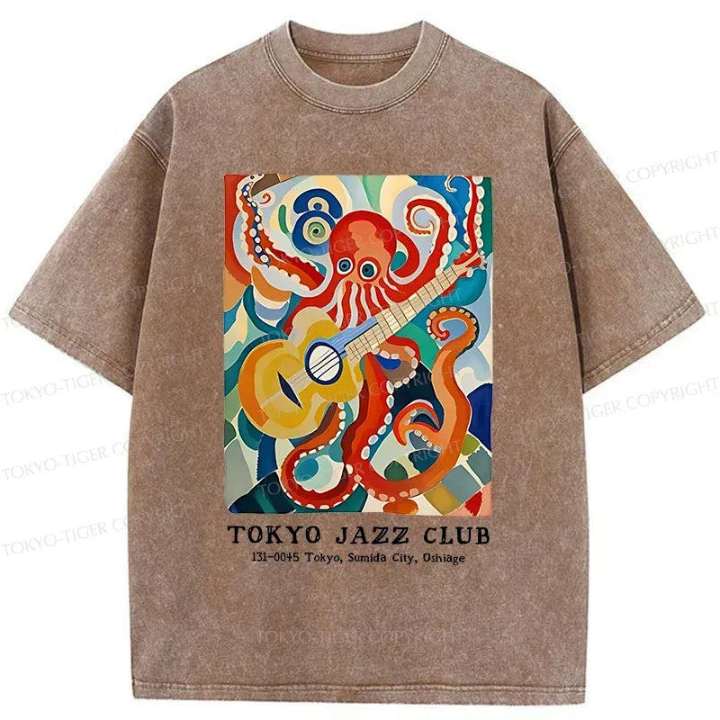 Japanese Octopus Guitar T-Shirt for Daily Wear