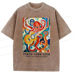 Japanese Octopus Guitar T-Shirt for Daily Wear