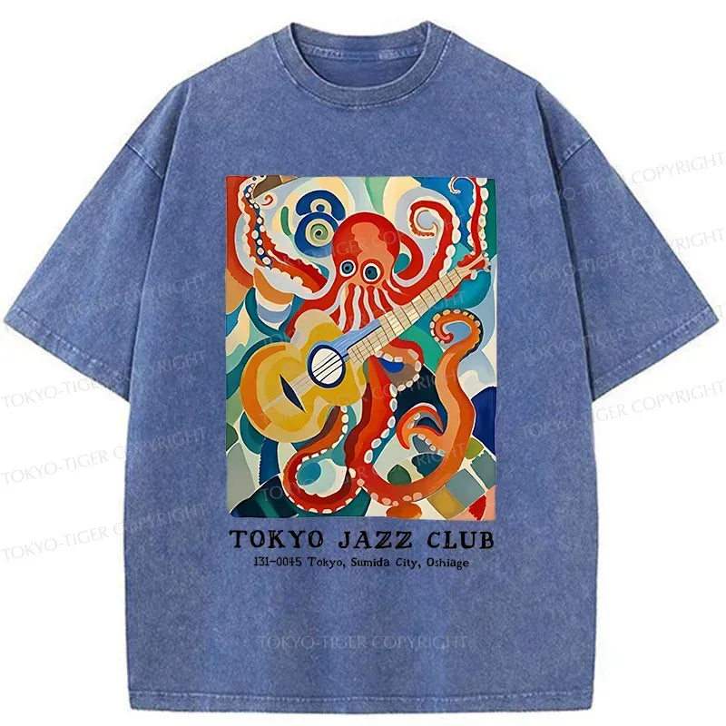 Japanese Octopus Guitar T-Shirt for Daily Wear