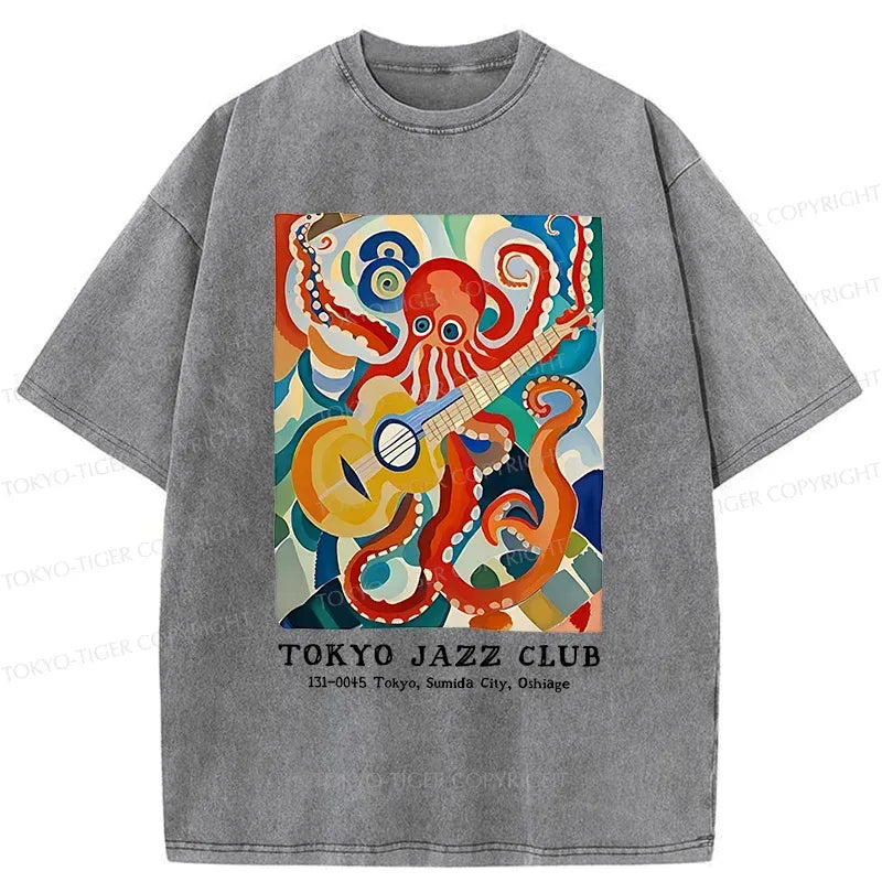 Vintage Ukiyo-e Octopus Playing Guitar Tee