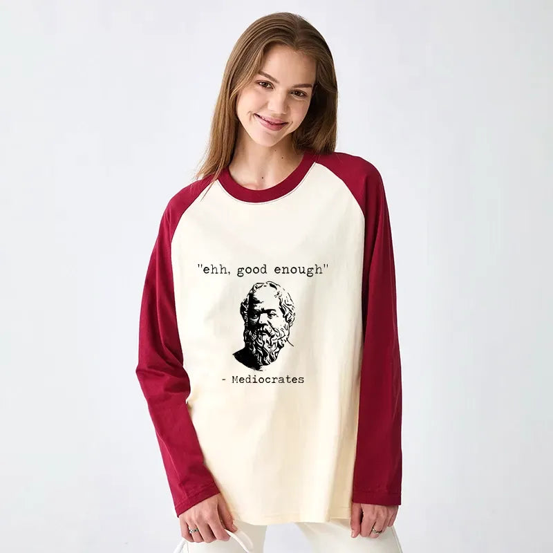 Kyoto-Lion Mediocrates Meme Raglan Long Sleeve T-shirt