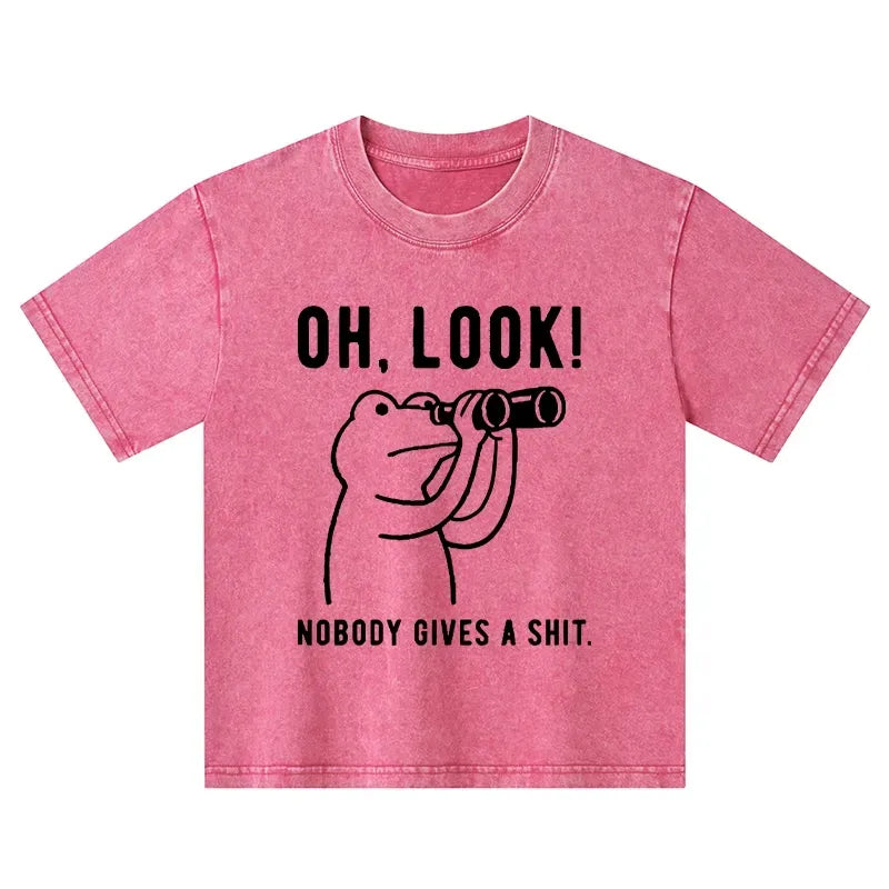 Japanese Frog Kids Washed T-Shirt