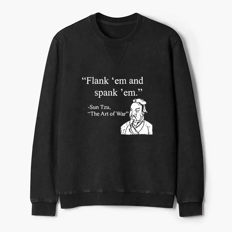 Washed Terry Sweatshirt with Kanji Art