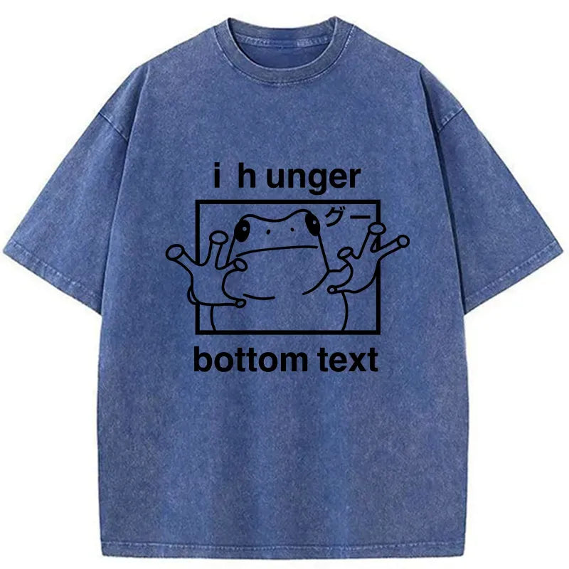 Kyoto-Lion Funny Frog I Hunger Washed T-Shirt