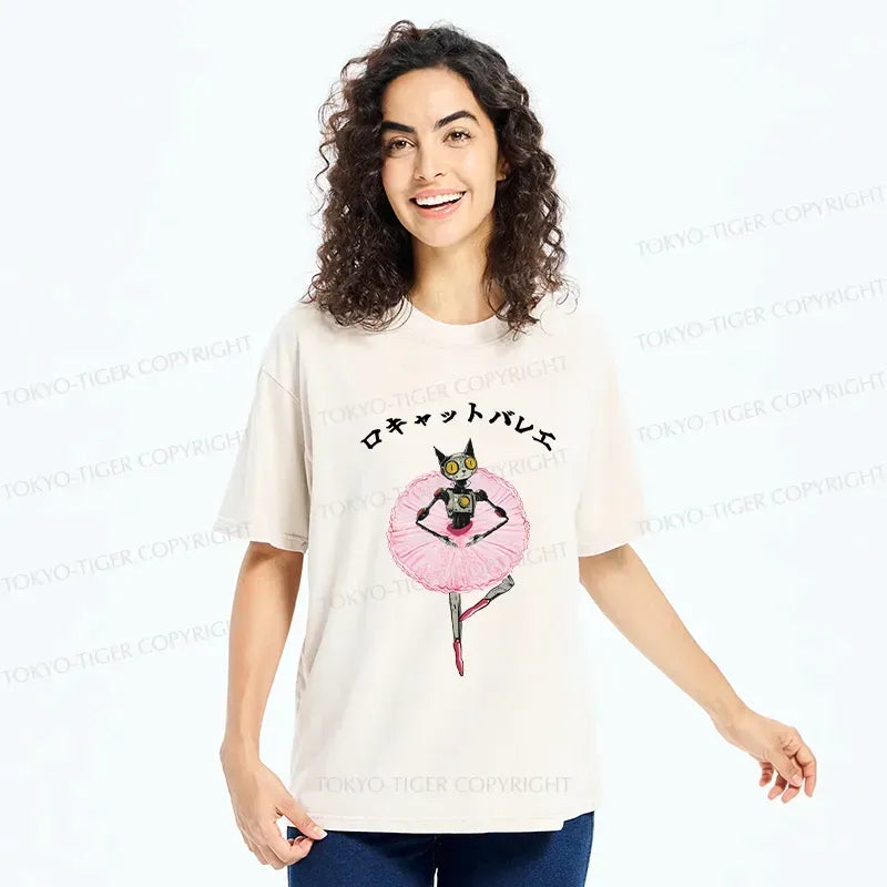 Ballet Dancing Robot Cat Tee for Gift