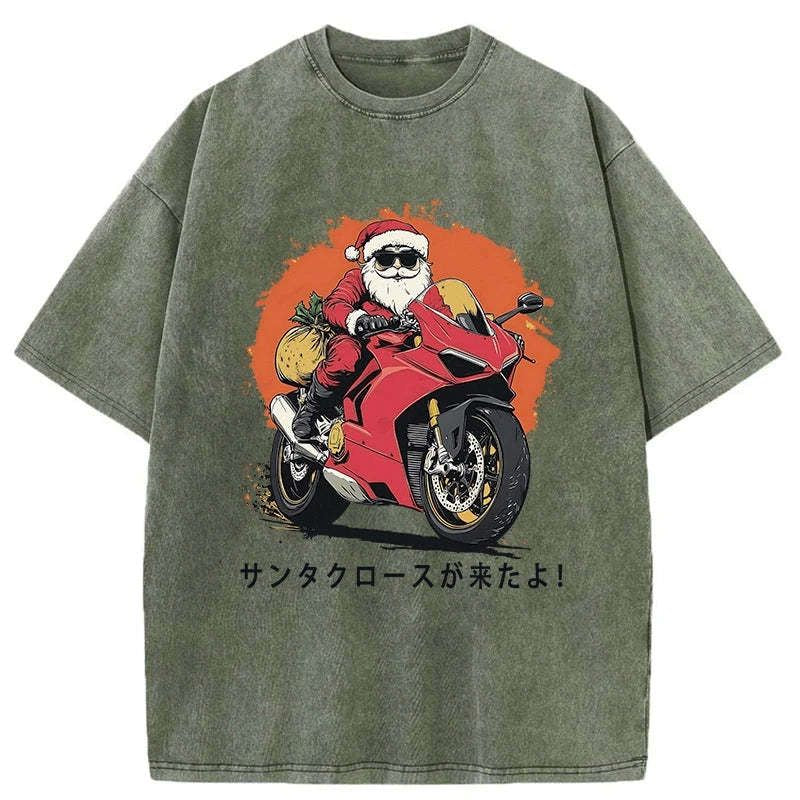 Kyoto-Lion Santa Claus Has Arrived Washed T-Shirt