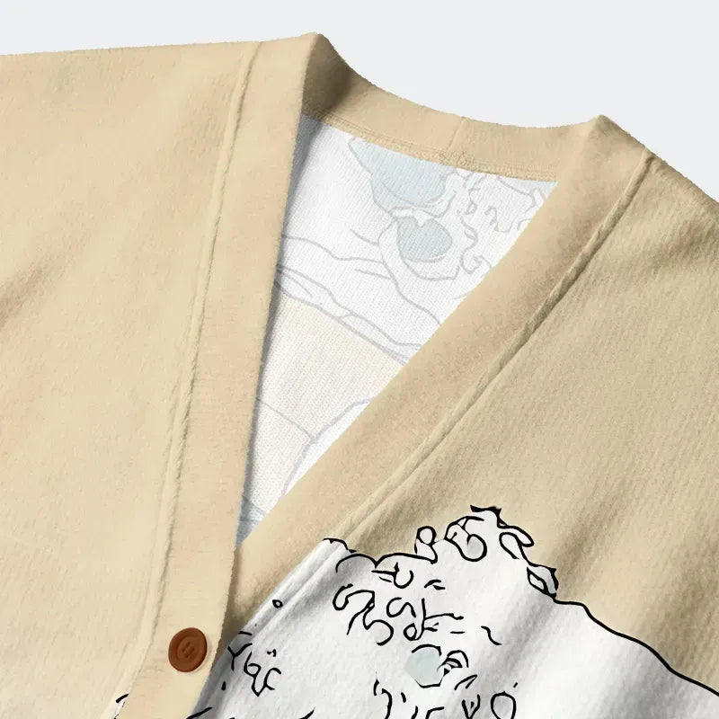 Japanese Cat Surfing Cardigan for Daily Wear