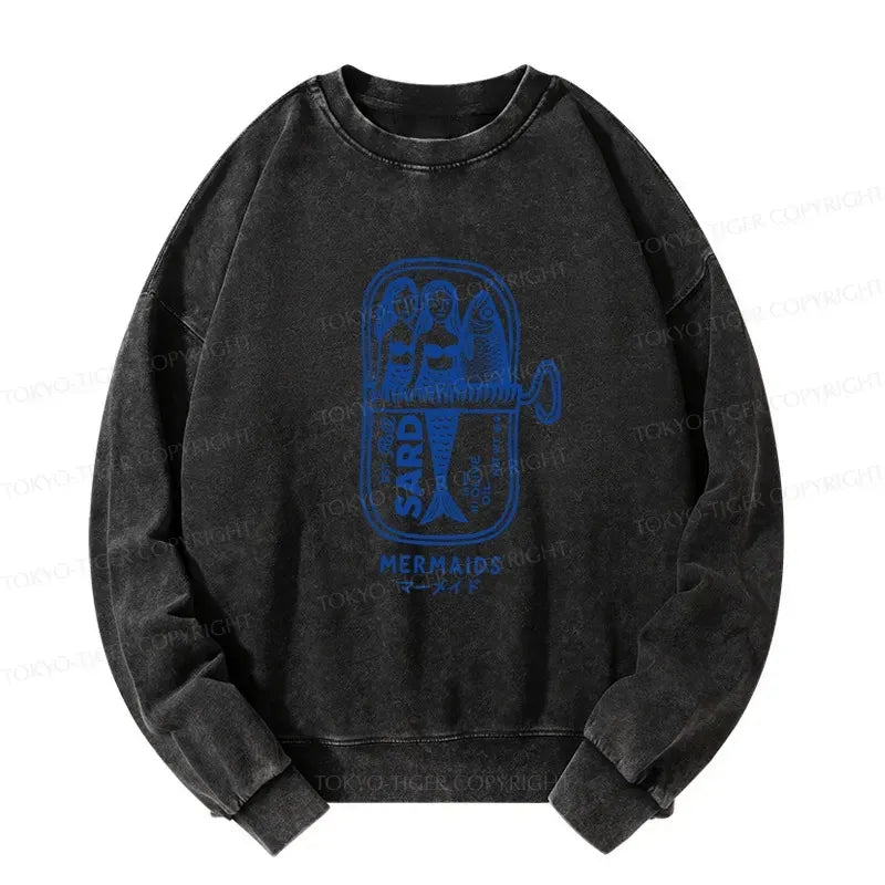 Kyoto-Lion Mermaid Can Washed Sweatshirt
