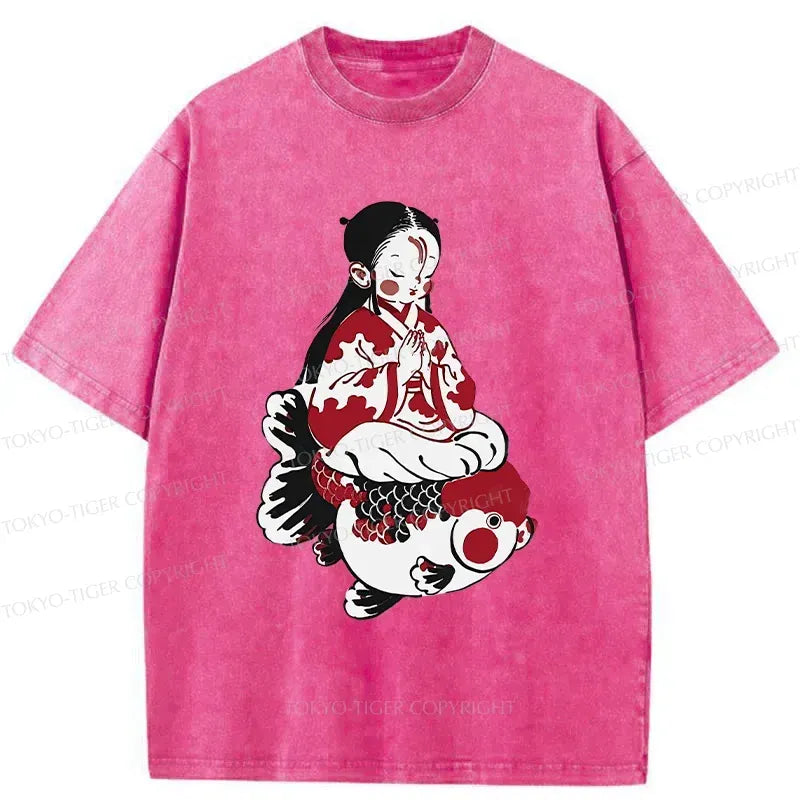 Kyoto-Lion Japanese Children Retro Washed T-Shirt