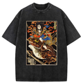 Kyoto-Lion Japanese Samurai Ride A Toad Washed T-Shirt