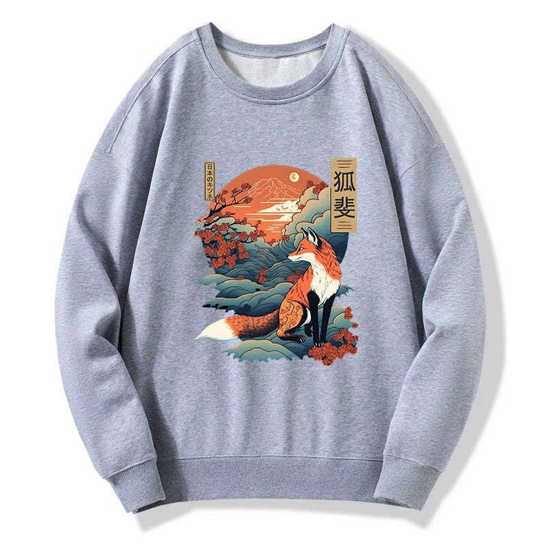 Japanese Kitsune Fox Sweatshirt Free Shipping