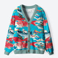 Kyoto-Lion Cats And Japanese Carp Flags: A Dreamy Flight Ugly Cardigan Sweater