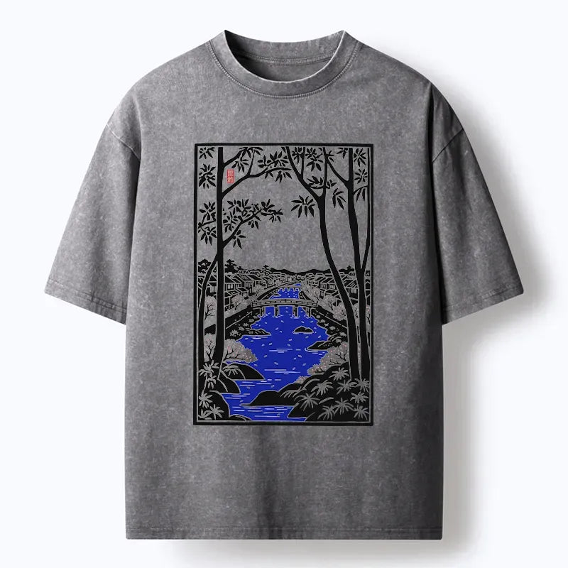 Kyoto-Lion Meguro Region Of Japan Washed T-Shirt