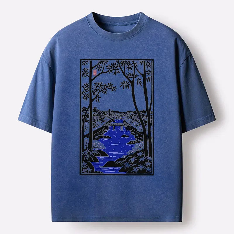 Kyoto-Lion Meguro Region Of Japan Washed T-Shirt
