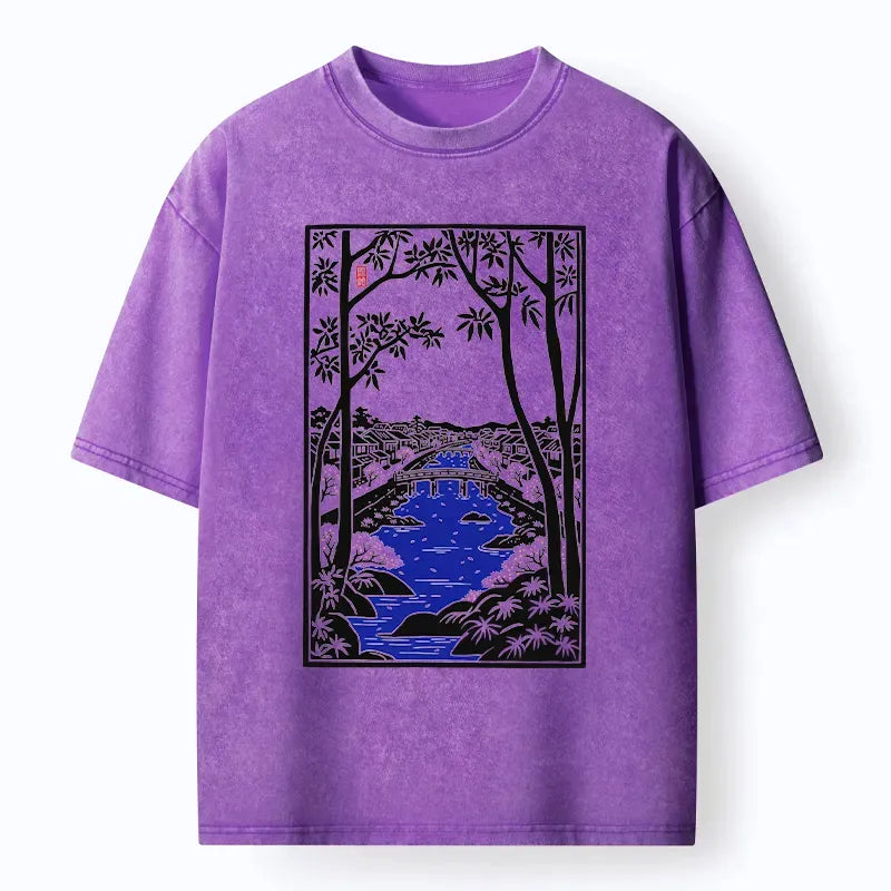 Kyoto-Lion Meguro Region Of Japan Washed T-Shirt