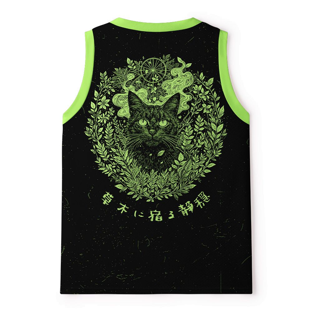 Woodblock Print Mesh Tank Top for Anime Convention