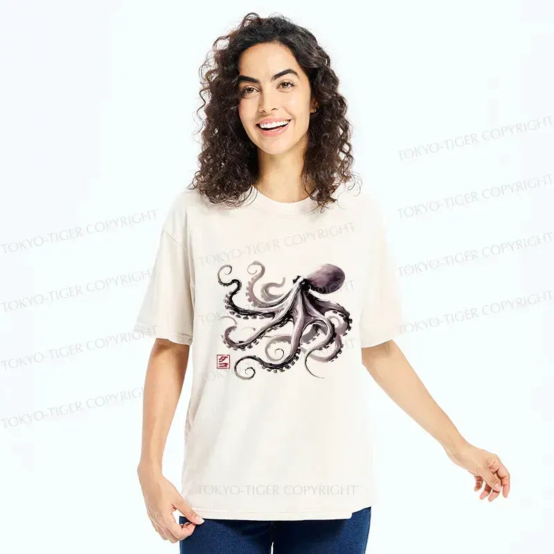 Unisex Streetwear Octopus T-Shirt for Summer
