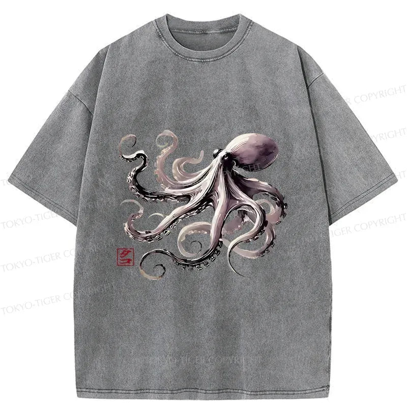 Japanese Woodblock Print Octopus Tee