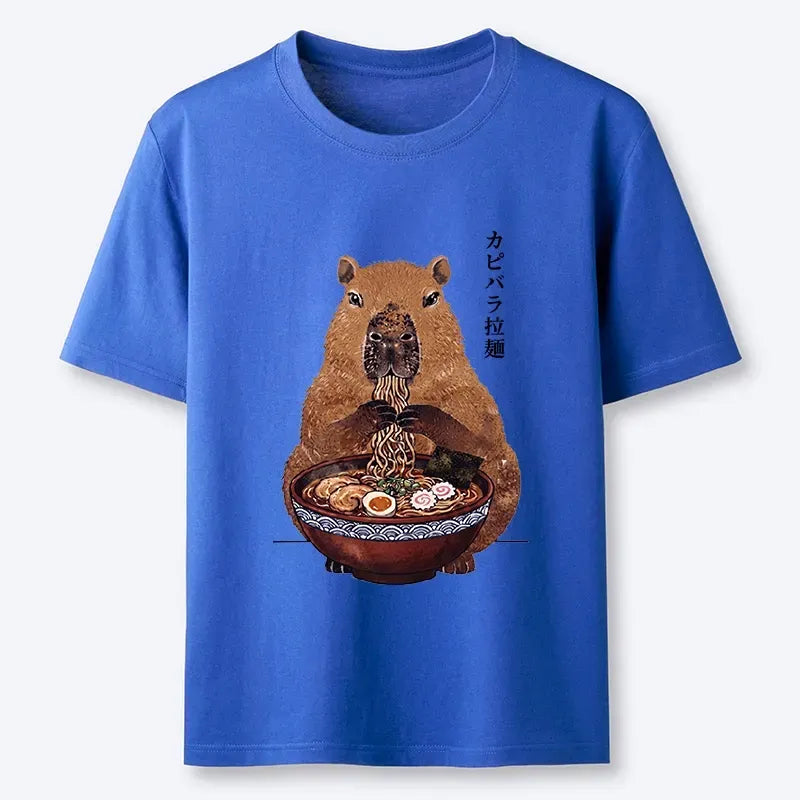 Kyoto-Lion Japanese Retro Capybara Eating Ramen Classic T-Shirt