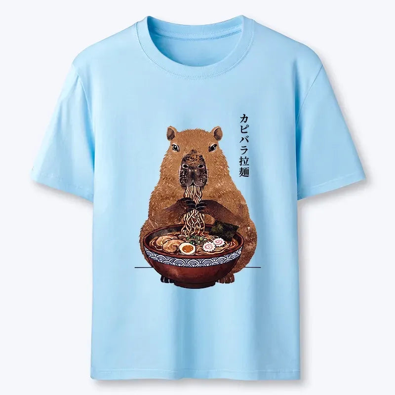Kyoto-Lion Japanese Retro Capybara Eating Ramen Classic T-Shirt