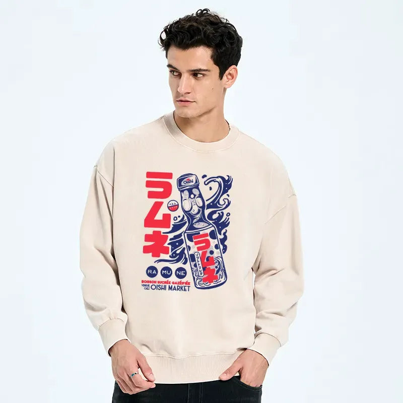 Ramune print lion unisex sweatshirt for daily wear