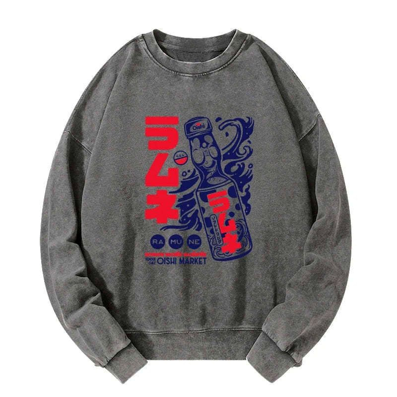 Ramune print lion unisex sweatshirt for daily wear