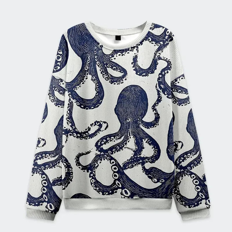 Kyoto-Lion Ocean Octopus Christmas Ugly Sweatshirt