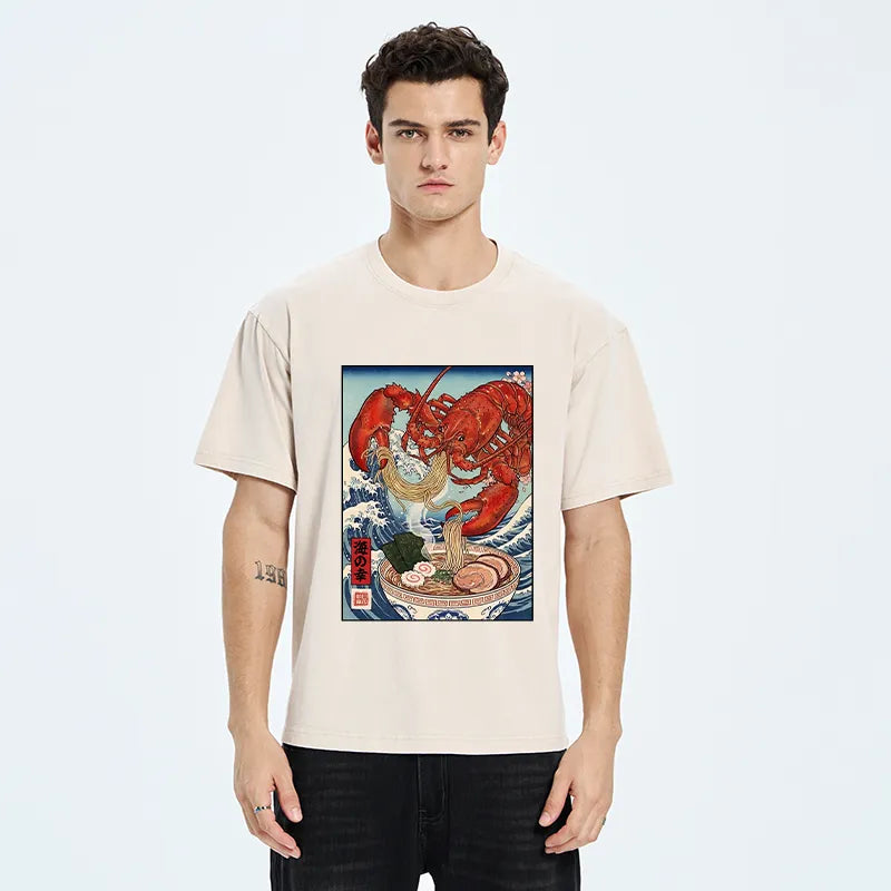 Kyoto-Lion Lobster Ramen Wave Washed T-Shirt