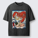 Kyoto-Lion Lobster Ramen Wave Washed T-Shirt