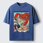 Kyoto-Lion Lobster Ramen Wave Washed T-Shirt