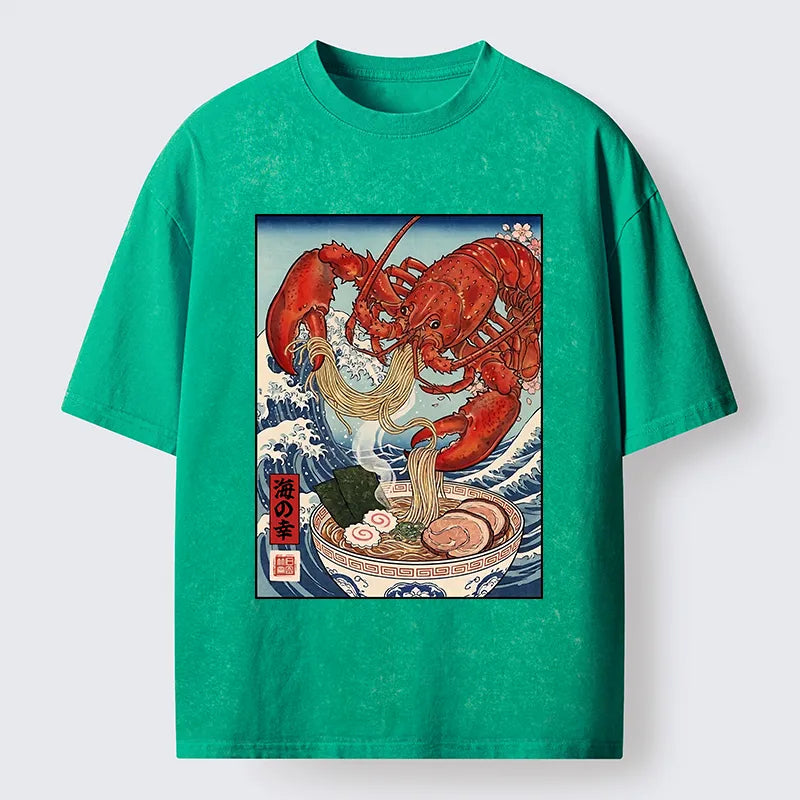 Kyoto-Lion Lobster Ramen Wave Washed T-Shirt