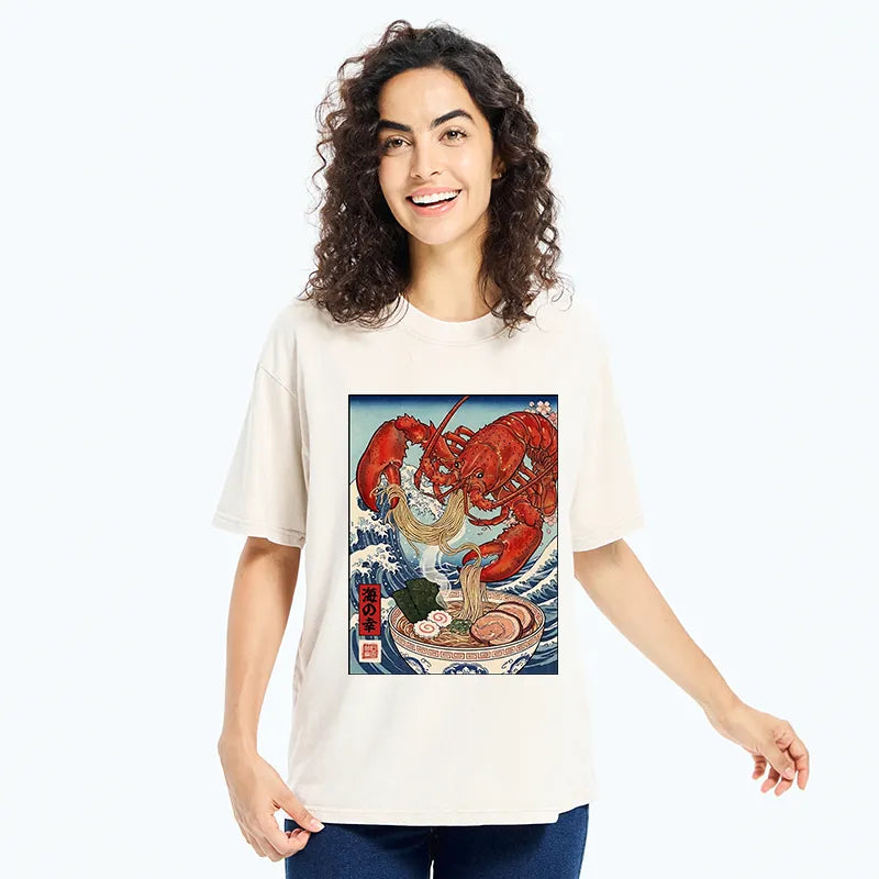 Kyoto-Lion Lobster Ramen Wave Washed T-Shirt