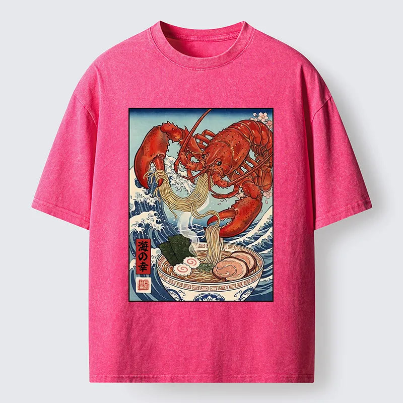 Kyoto-Lion Lobster Ramen Wave Washed T-Shirt