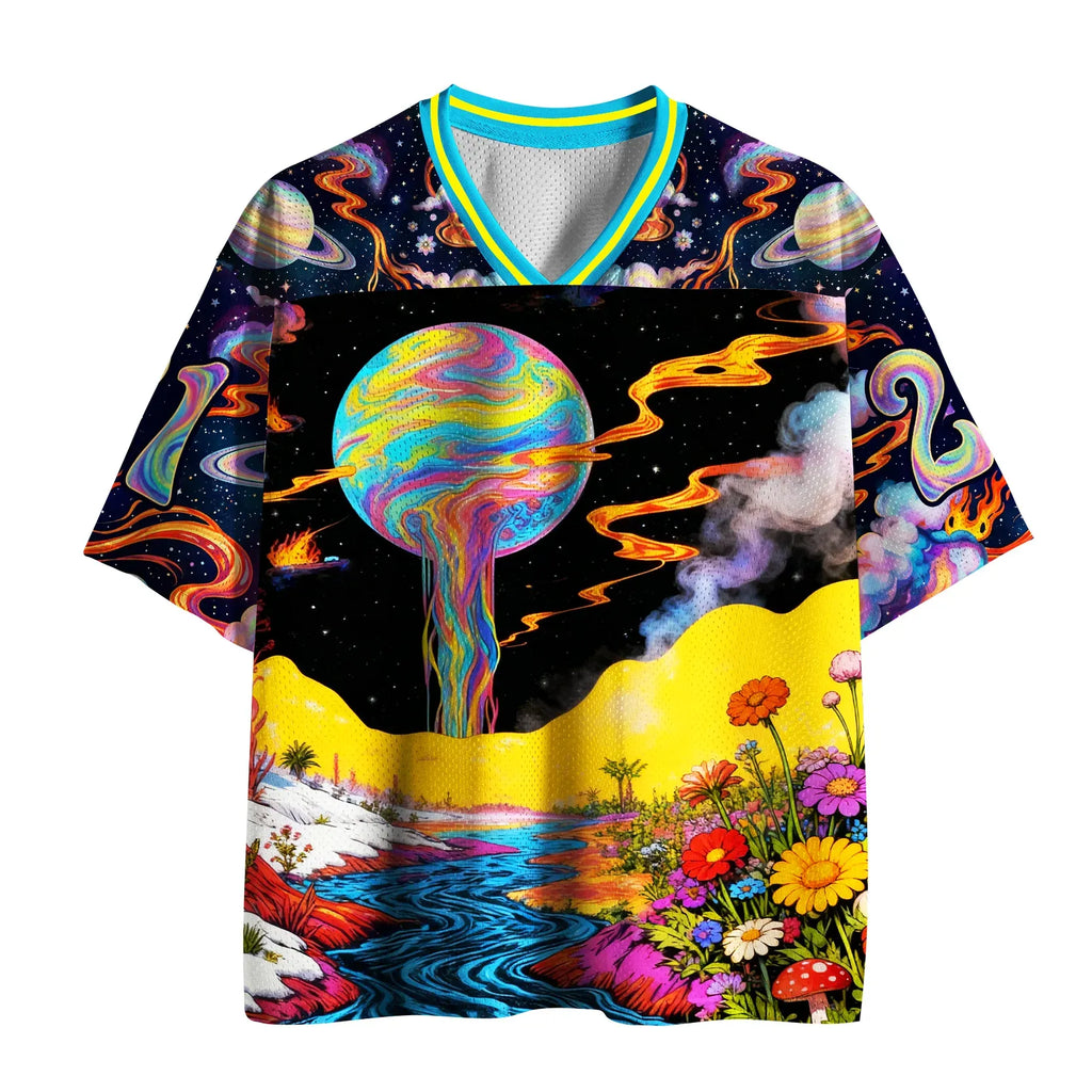 Kyoto-Lion Surreal Starfall Flower Mesh Jersey