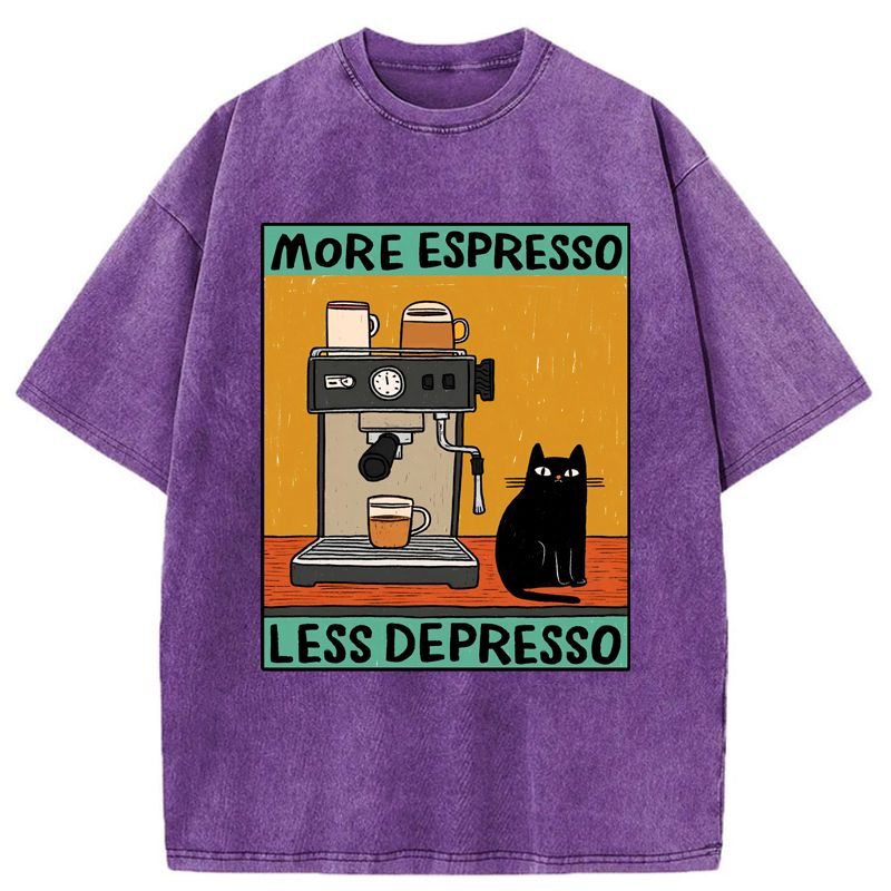 japanese washed cat t-shirt for daily wear