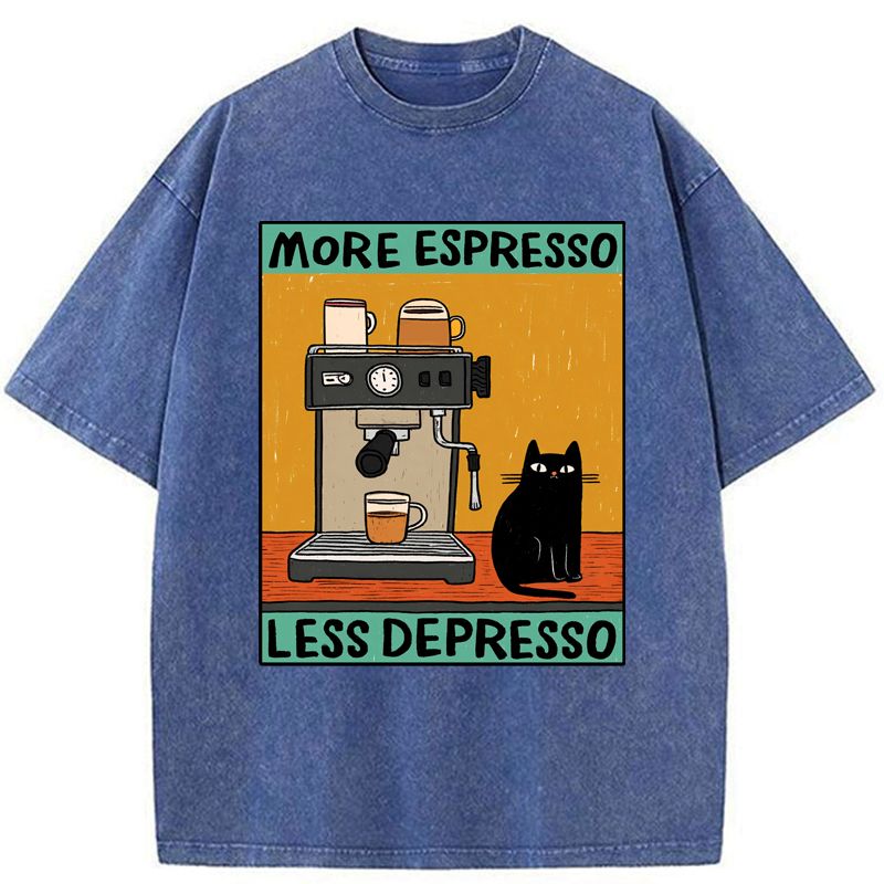 more espresso less depresso cat t-shirt