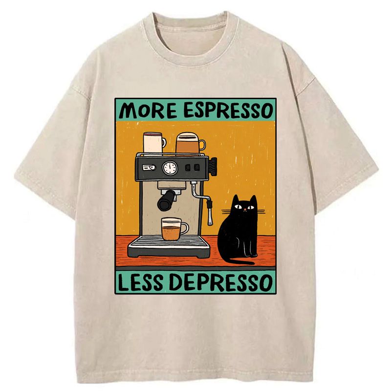 more espresso less depresso cat t-shirt