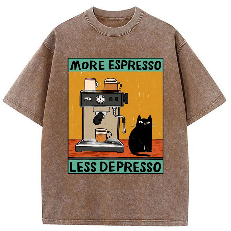 more espresso less depresso cat t-shirt