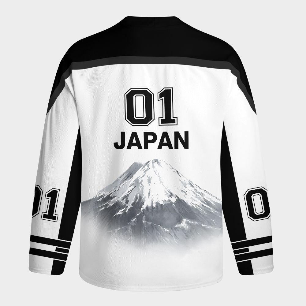 Kyoto-Lion Funny Invincible Japanese Kanji Long-Sleeve Hockey Jersey