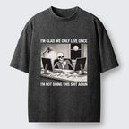 Kyoto-Lion Funny Skeleton Coffee Break Meme Washed T-Shirt