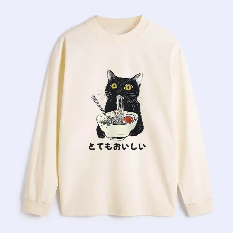 Japanese Cat Ramen Long Sleeve T-Shirt