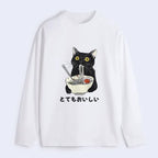 Kyoto-Lion Cats Eat Ramen Noodles Classic Long Sleeve T-Shirt
